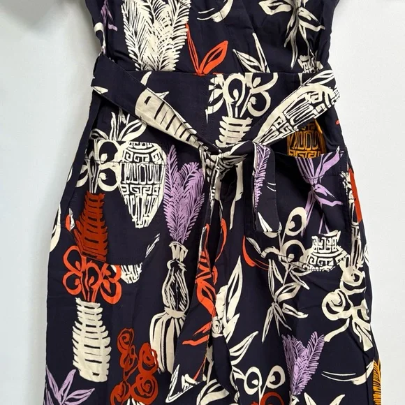 NWT Anthropologie Maeve Short-Sleeve Linen Tie-Waist Midi Dress XS - Picture 12 of 17